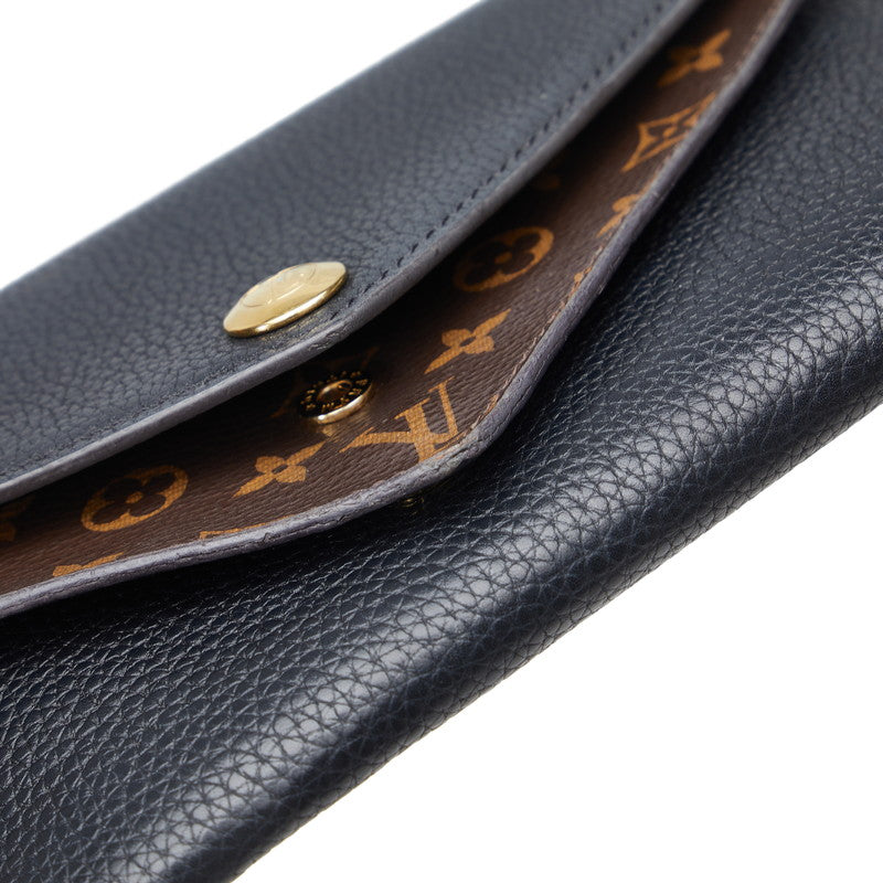 Louis Vuitton Monogram Portfolio Double V Long Wallet M64319 Black Brown PVC Leather  Louis Vuitton