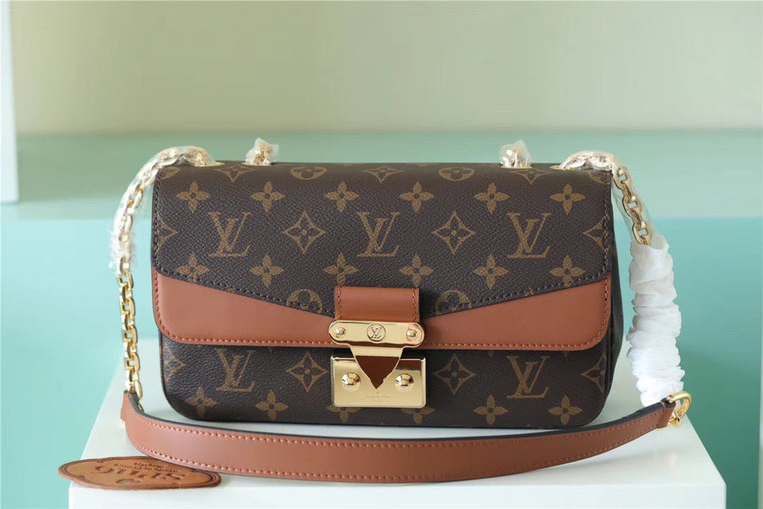 LV MarGLAMIau Monogram Canvas Caramel Brown For Women,  Shoulder and Crossbody Bags 9.6in/24.5cm LV M46127
