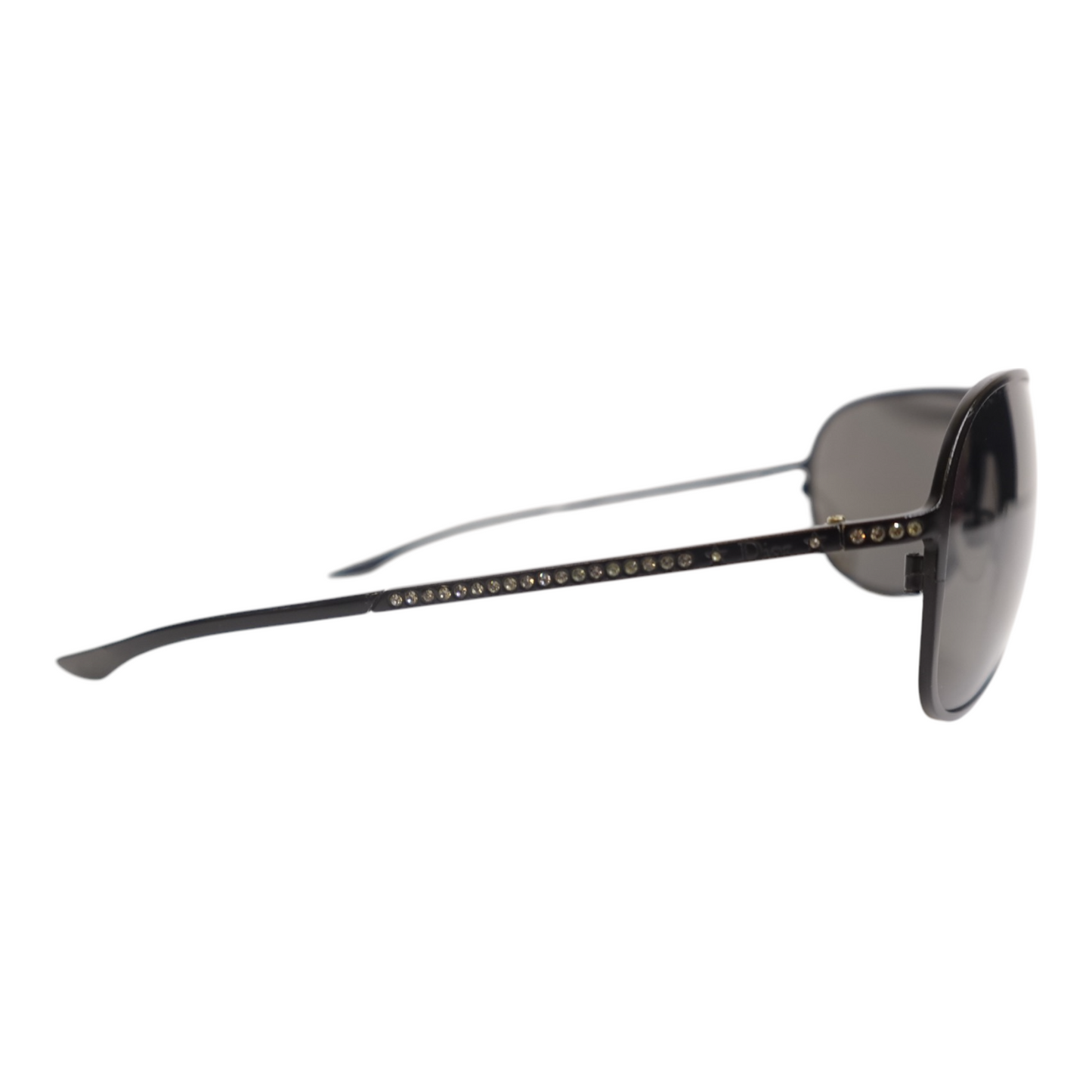 Dior Black Rhinestone Aviator Sunglasses
