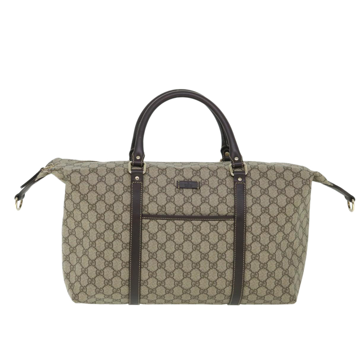 GUCCI GG Supreme Boston Bag PVC Leather 2way Beige 246895 54514