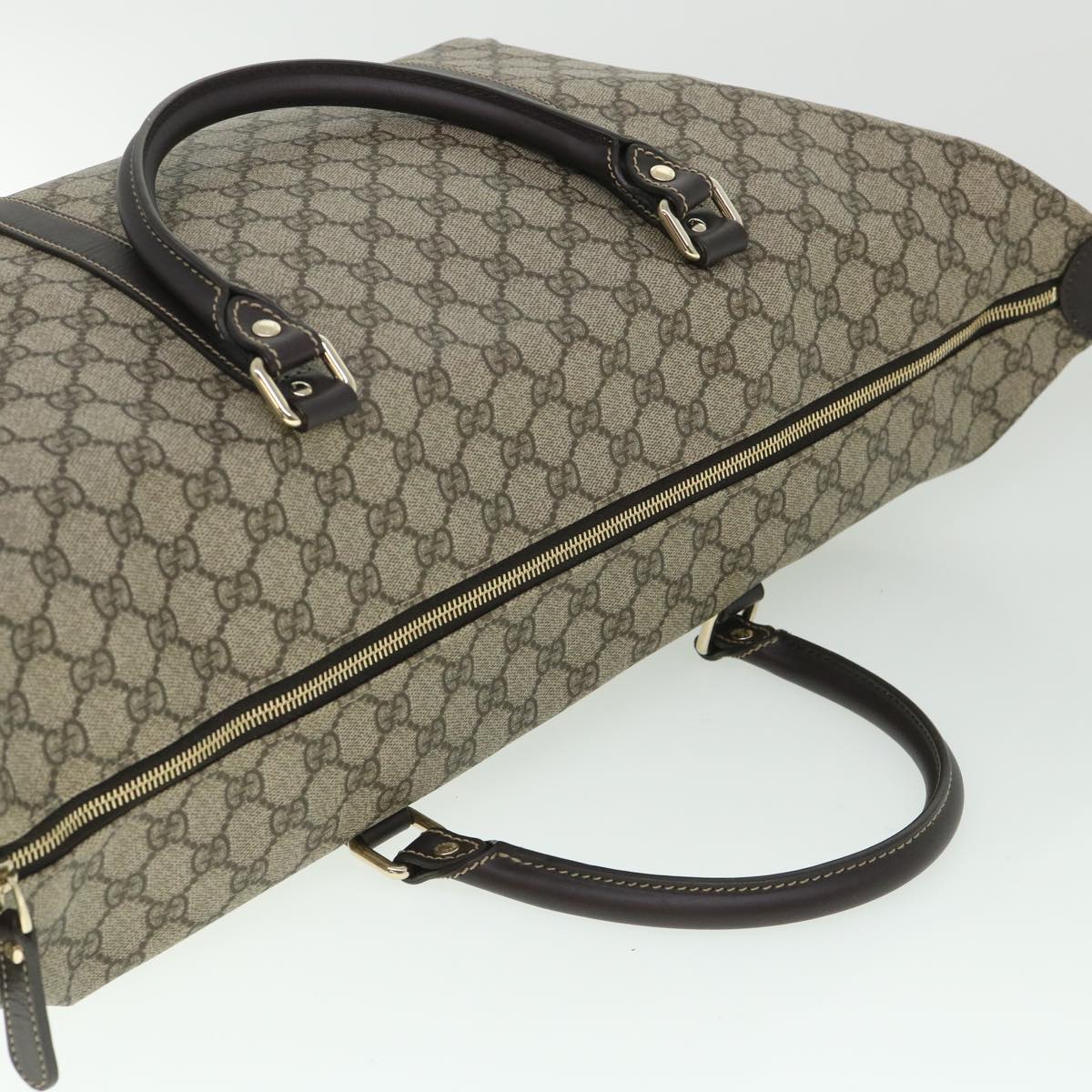 GUCCI GG Supreme Boston Bag PVC Leather 2way Beige 246895 54514
