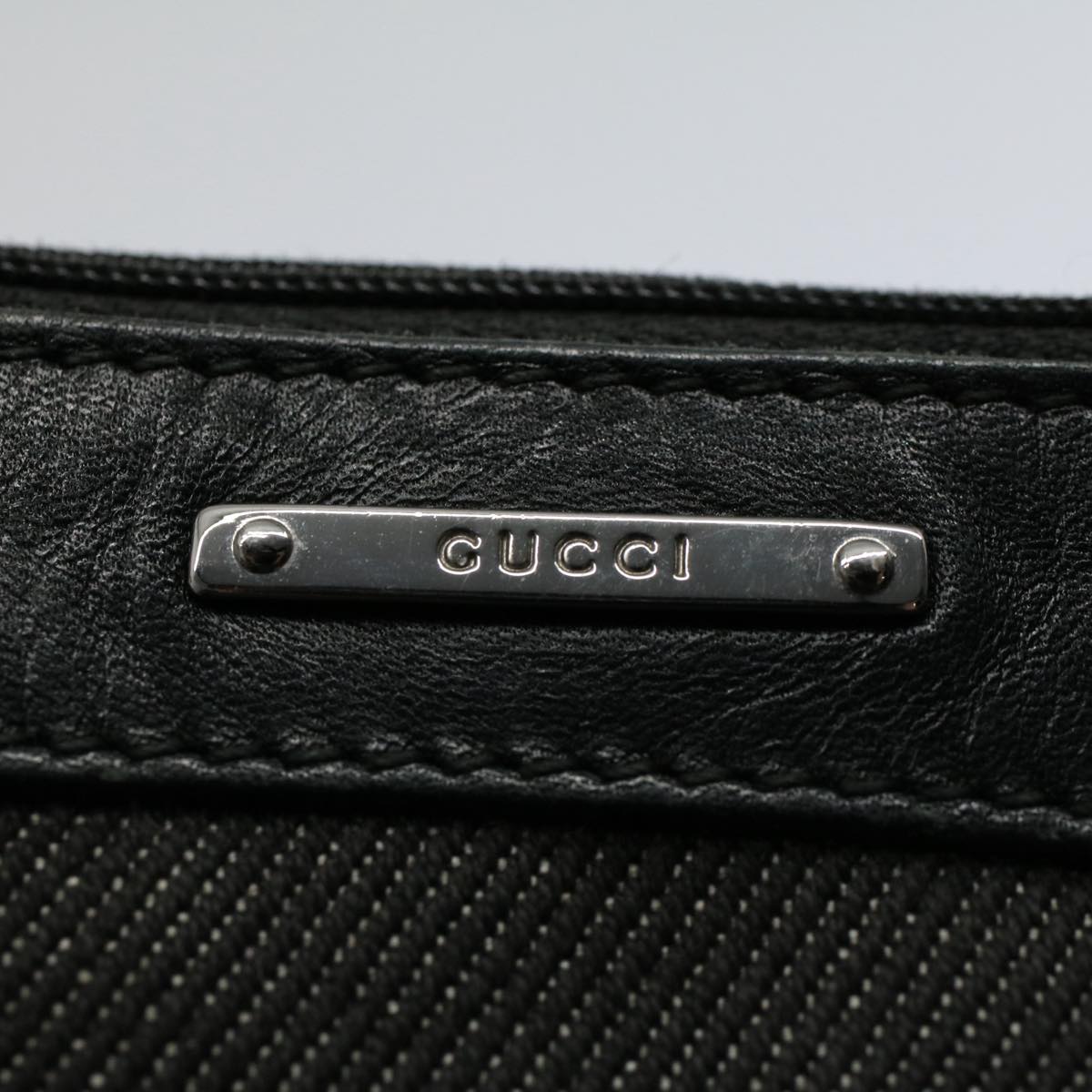 GUCCI Web Sherry Line Shoulder Pouch Canvas Black Red 92821 204991 54532