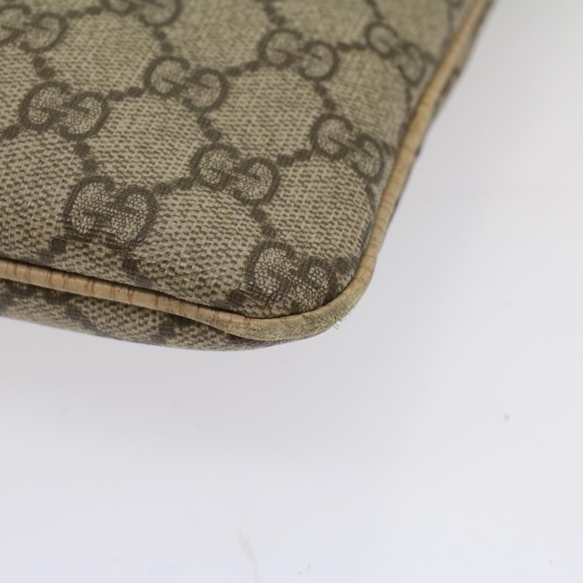 GUCCI GG Supreme Hand Bag PVC Leather Beige 117551002122 54540