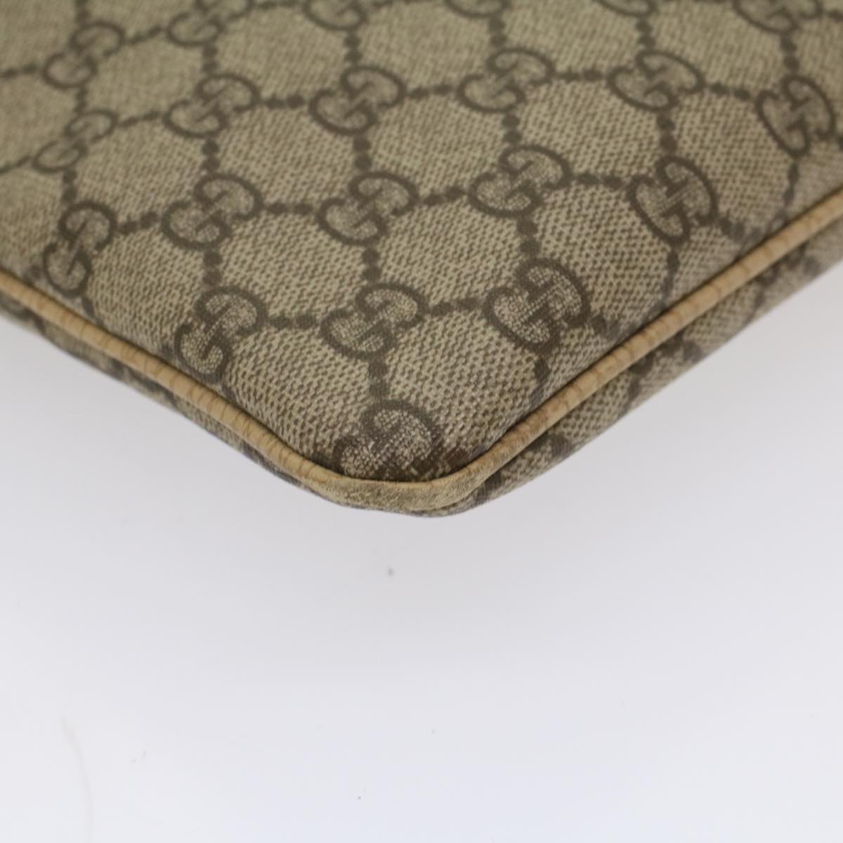 GUCCI GG Supreme Hand Bag PVC Leather Beige 117551002122 54540