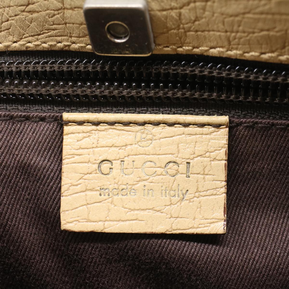 GUCCI GG Supreme Hand Bag PVC Leather Beige 117551002122 54540