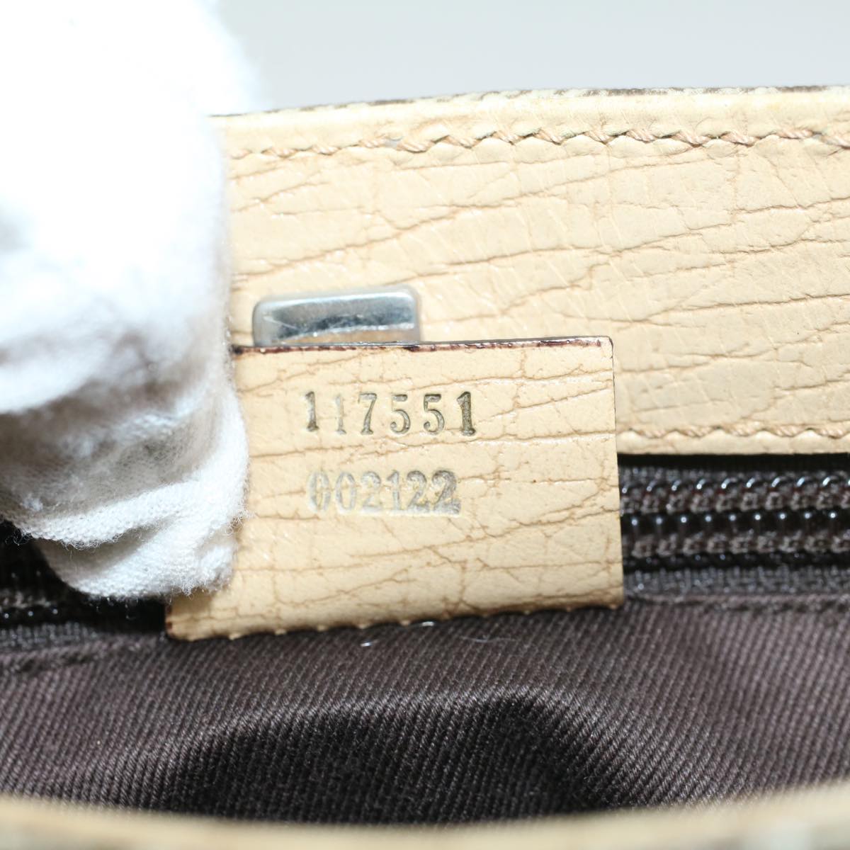 GUCCI GG Supreme Hand Bag PVC Leather Beige 117551002122 54540
