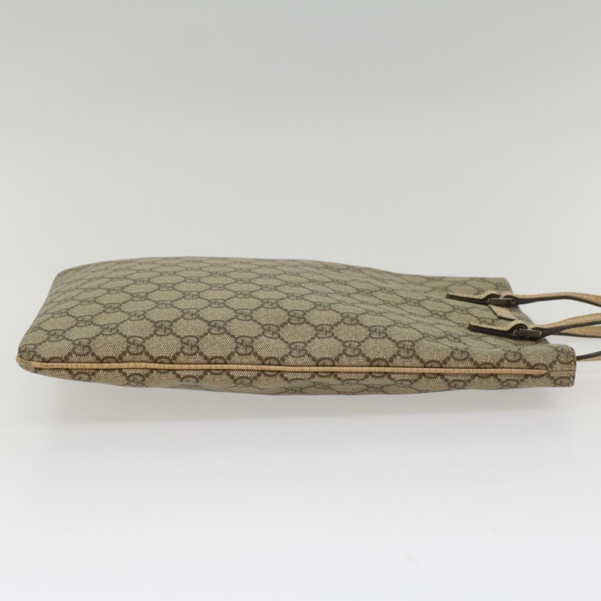 GUCCI GG Supreme Hand Bag PVC Leather Beige 117551002122 54540