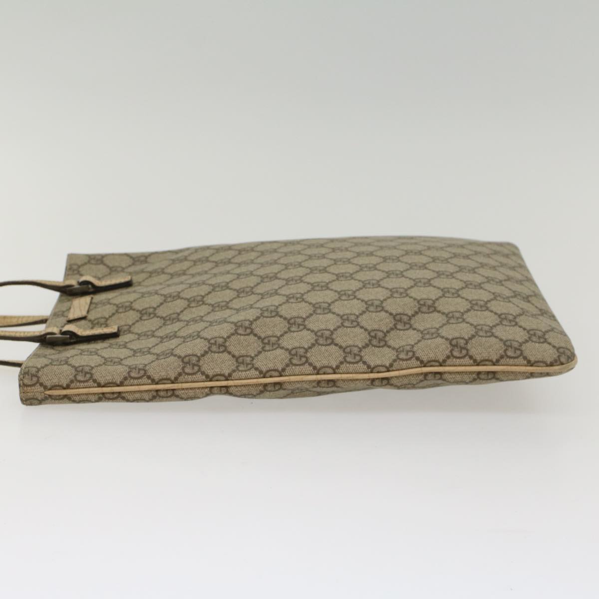 GUCCI GG Supreme Hand Bag PVC Leather Beige 117551002122 54540
