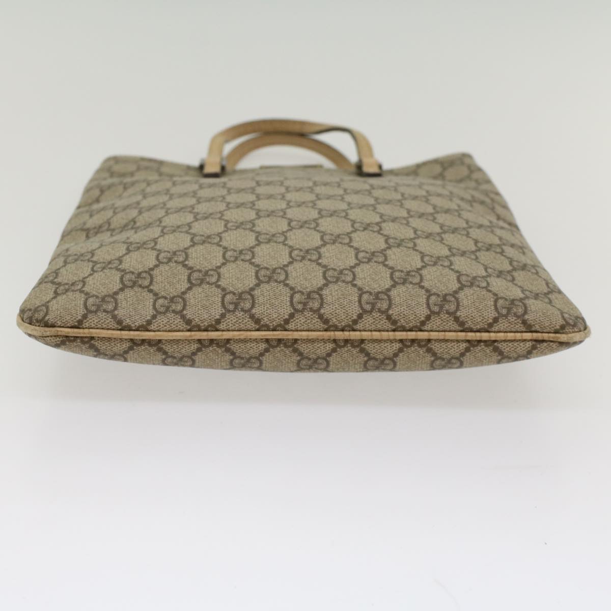 GUCCI GG Supreme Hand Bag PVC Leather Beige 117551002122 54540