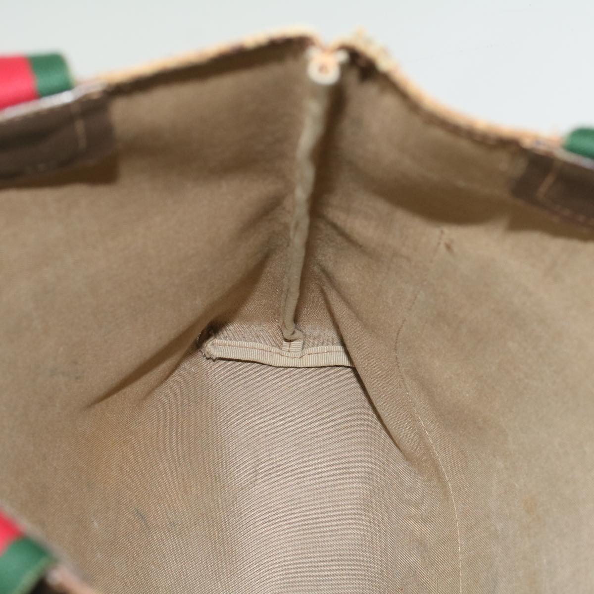 GUCCI GG Supreme Web Sherry Line Tote Bag Beige Red 002 58 6487 9411 54557