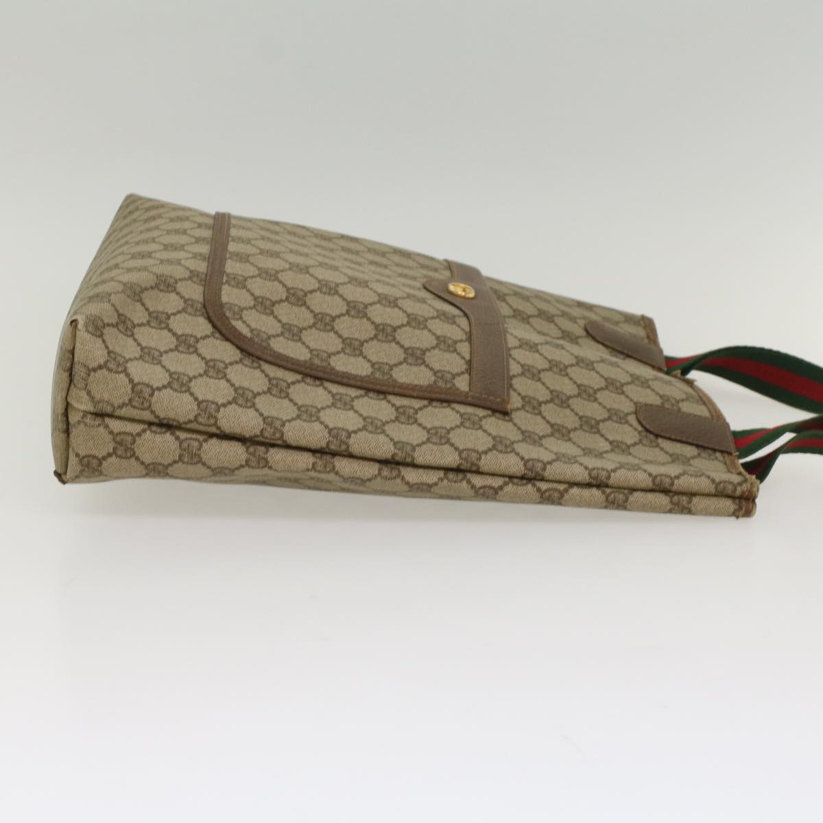 GUCCI GG Supreme Web Sherry Line Tote Bag Beige Red 002 58 6487 9411 54557