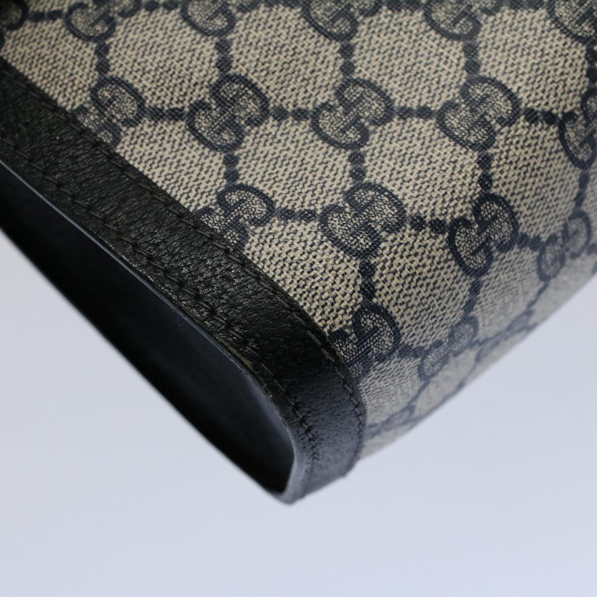 GUCCI GG Canvas Sherry Line Clutch Bag Gray Red Navy 41 014 3087 30 54692