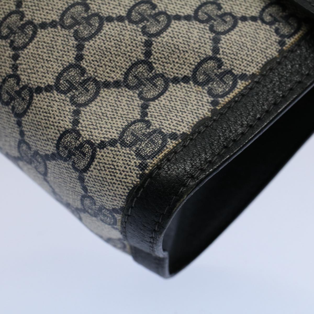 GUCCI GG Canvas Sherry Line Clutch Bag Gray Red Navy 41 014 3087 30 54692