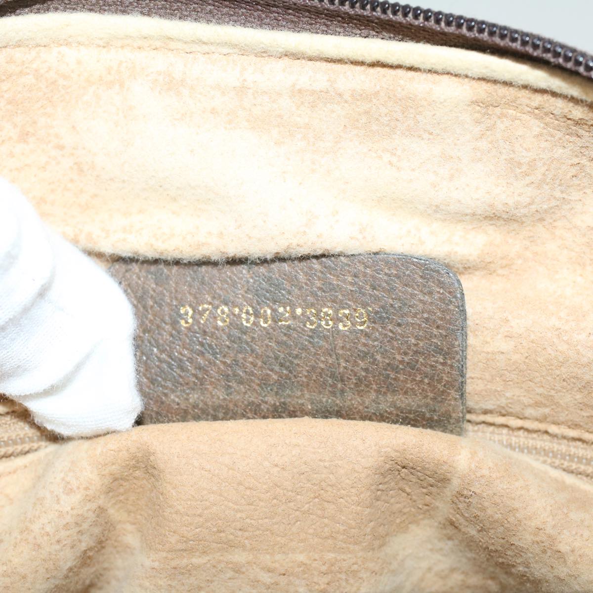 GUCCI GG Supreme Web Sherry Line Hand Bag Beige Red 378 002 3839 54693