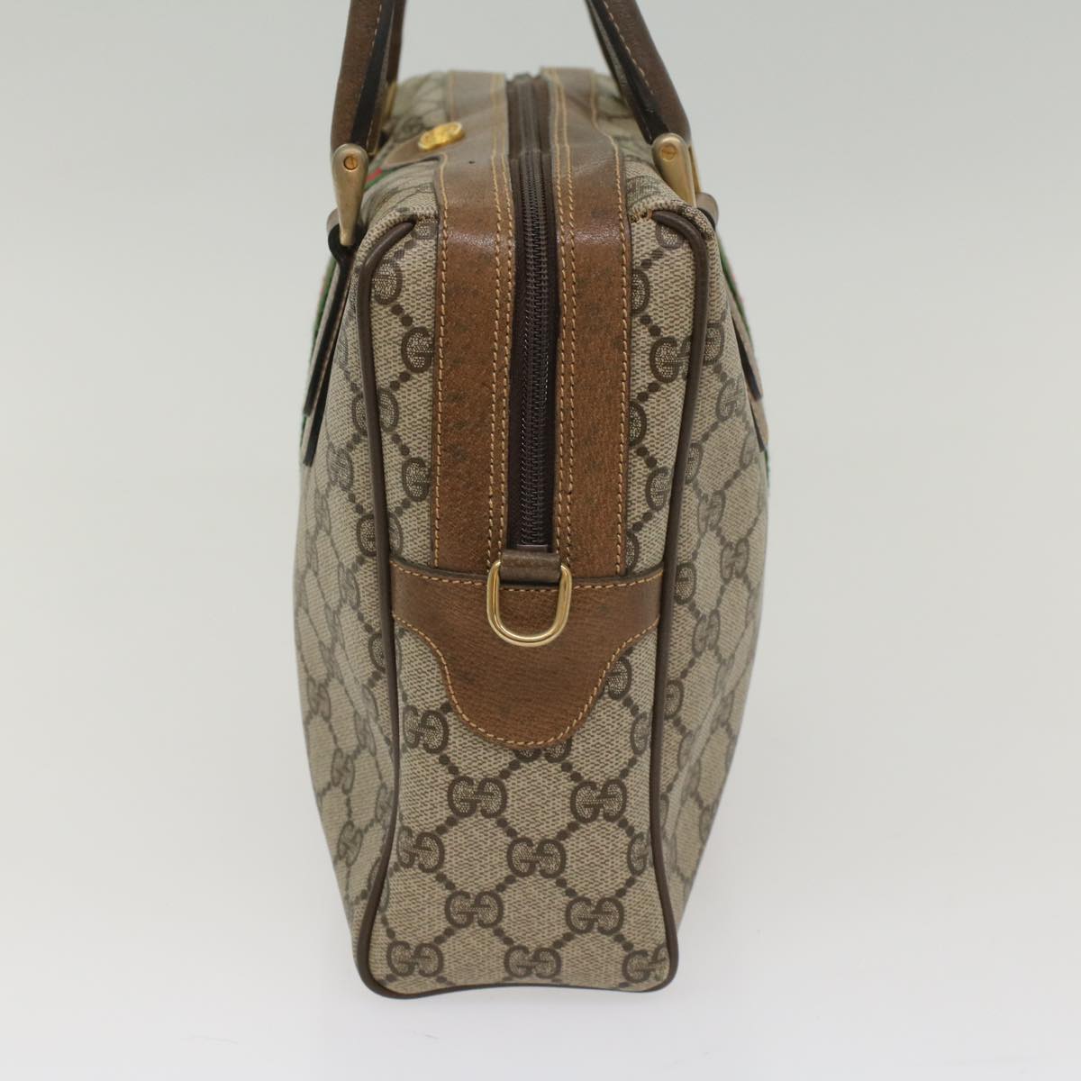 GUCCI GG Supreme Web Sherry Line Hand Bag Beige Red 378 002 3839 54693