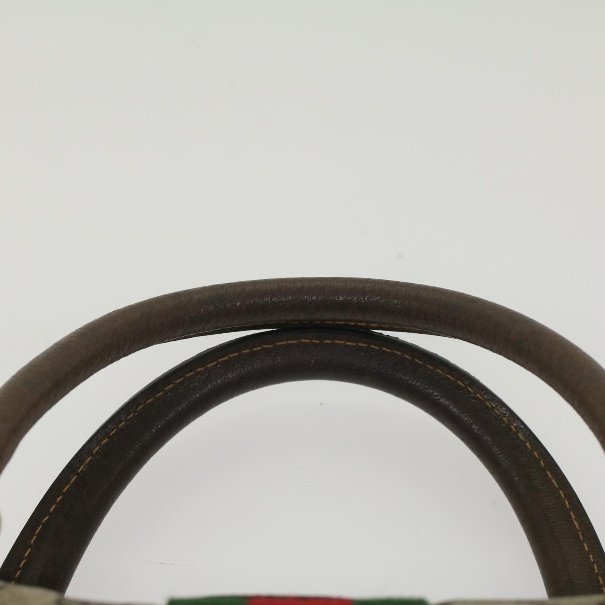 GUCCI GG Supreme Web Sherry Line Hand Bag Beige Red 378 002 3839 54693