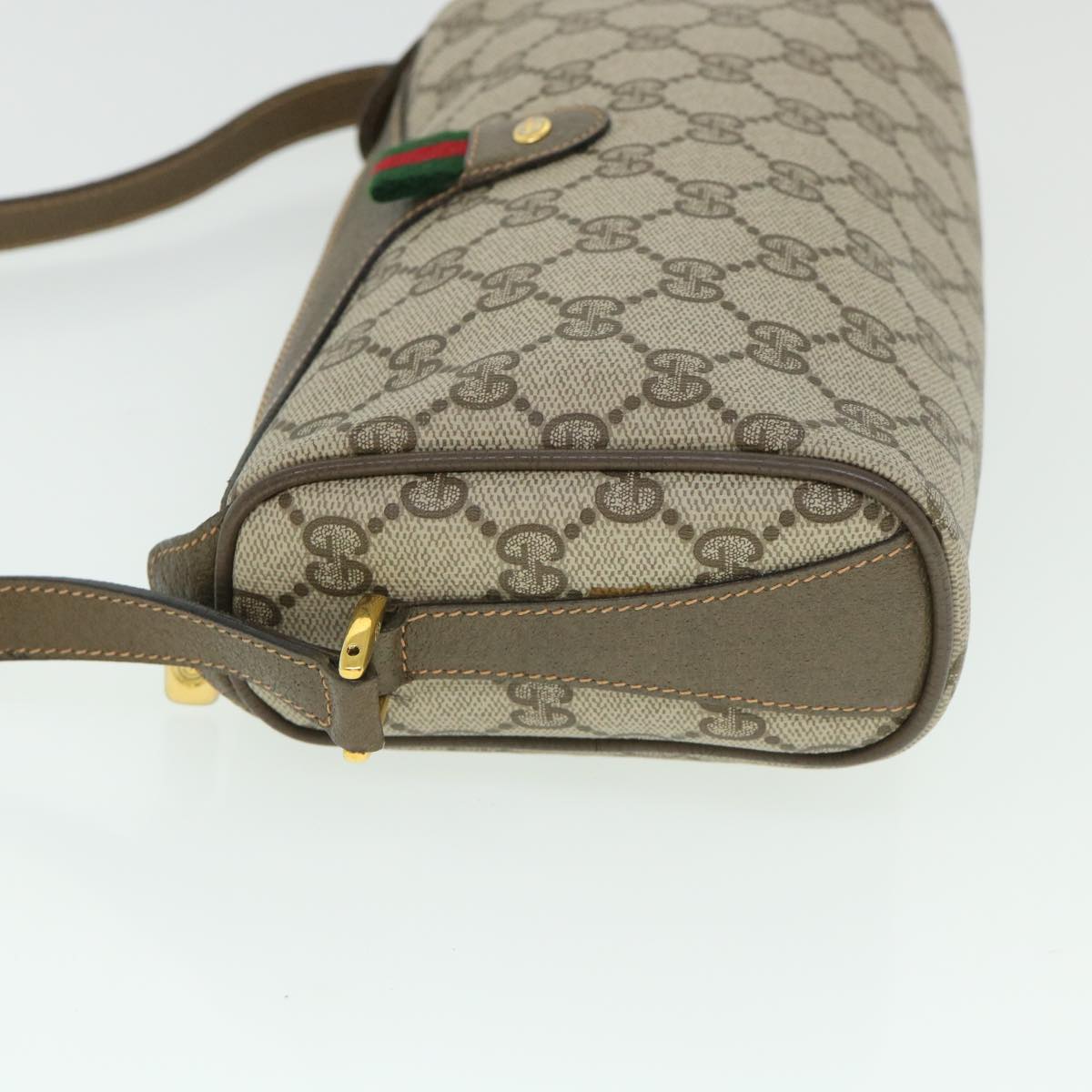 GUCCI GG Supreme Web Sherry Line Shoulder Bag Beige Red 89 02 018 54694