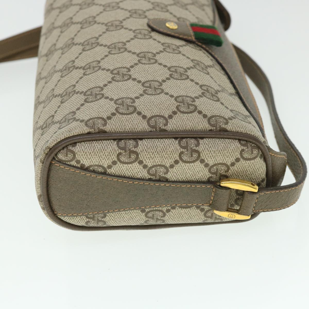 GUCCI GG Supreme Web Sherry Line Shoulder Bag Beige Red 89 02 018 54694