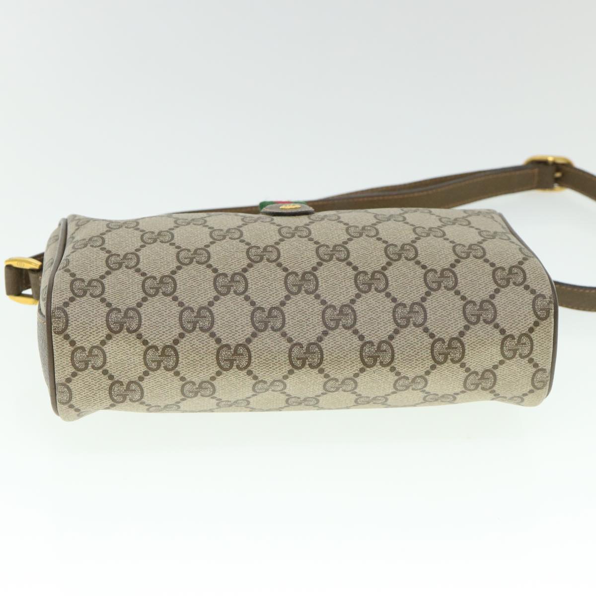 GUCCI GG Supreme Web Sherry Line Shoulder Bag Beige Red 89 02 018 54694