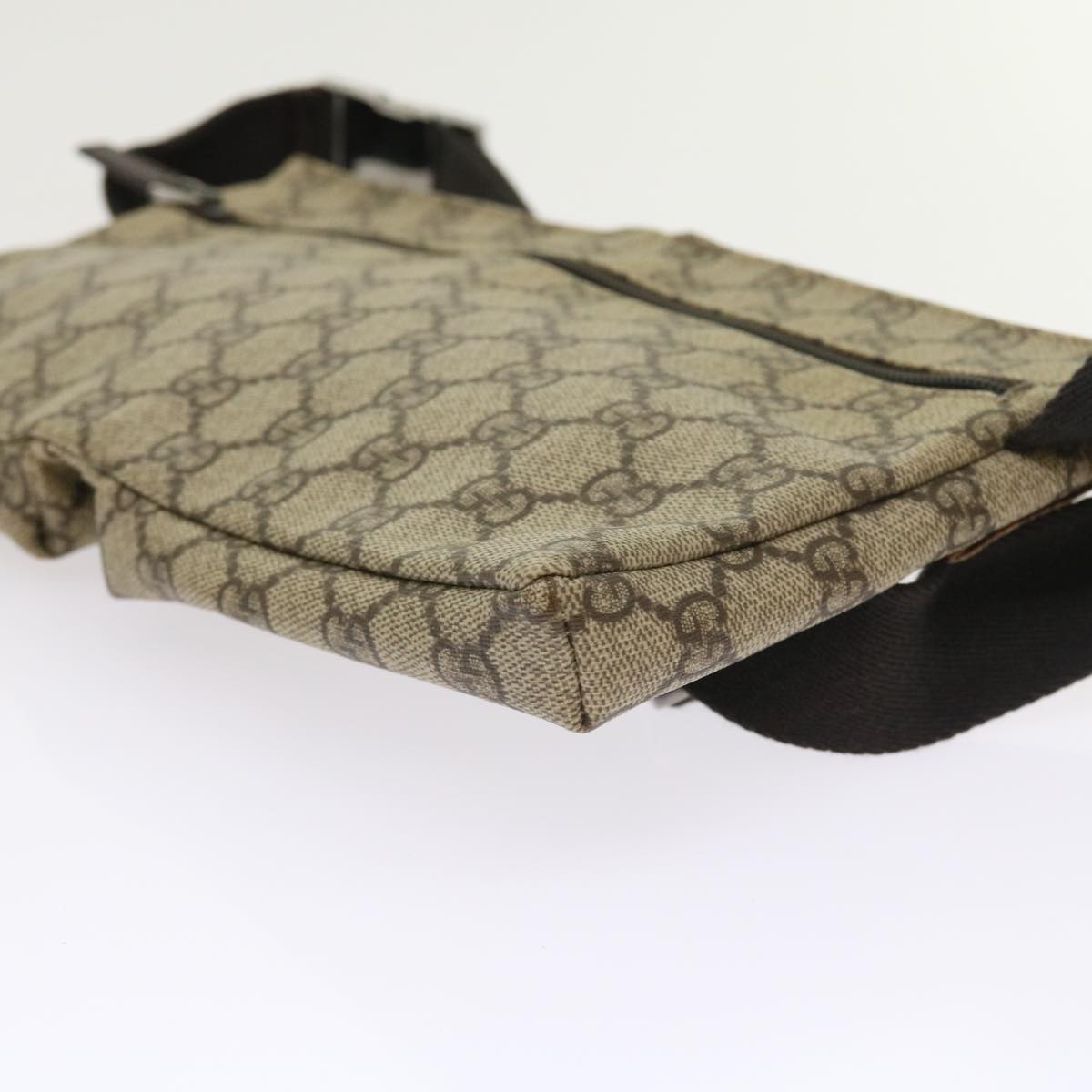 GUCCI GG Canvas Waist bag PVC Leather Beige 28566 54695