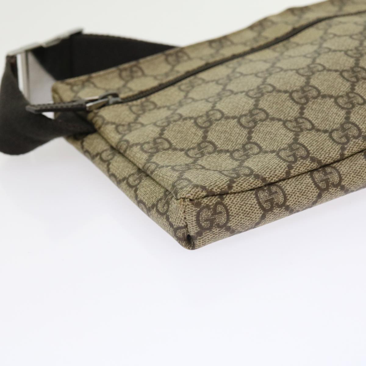 GUCCI GG Canvas Waist bag PVC Leather Beige 28566 54695
