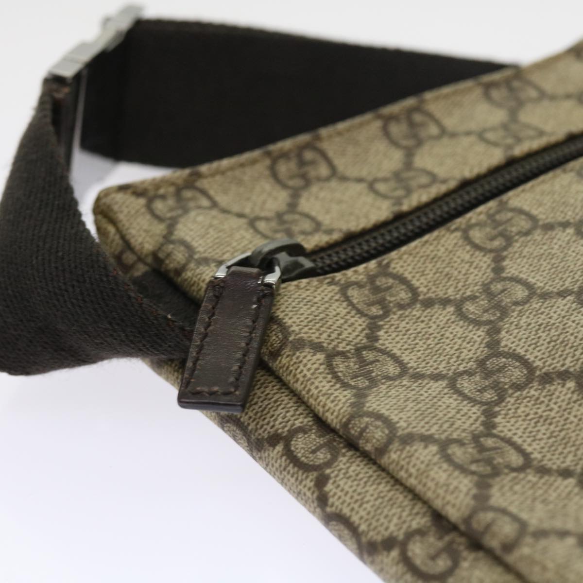 GUCCI GG Canvas Waist bag PVC Leather Beige 28566 54695