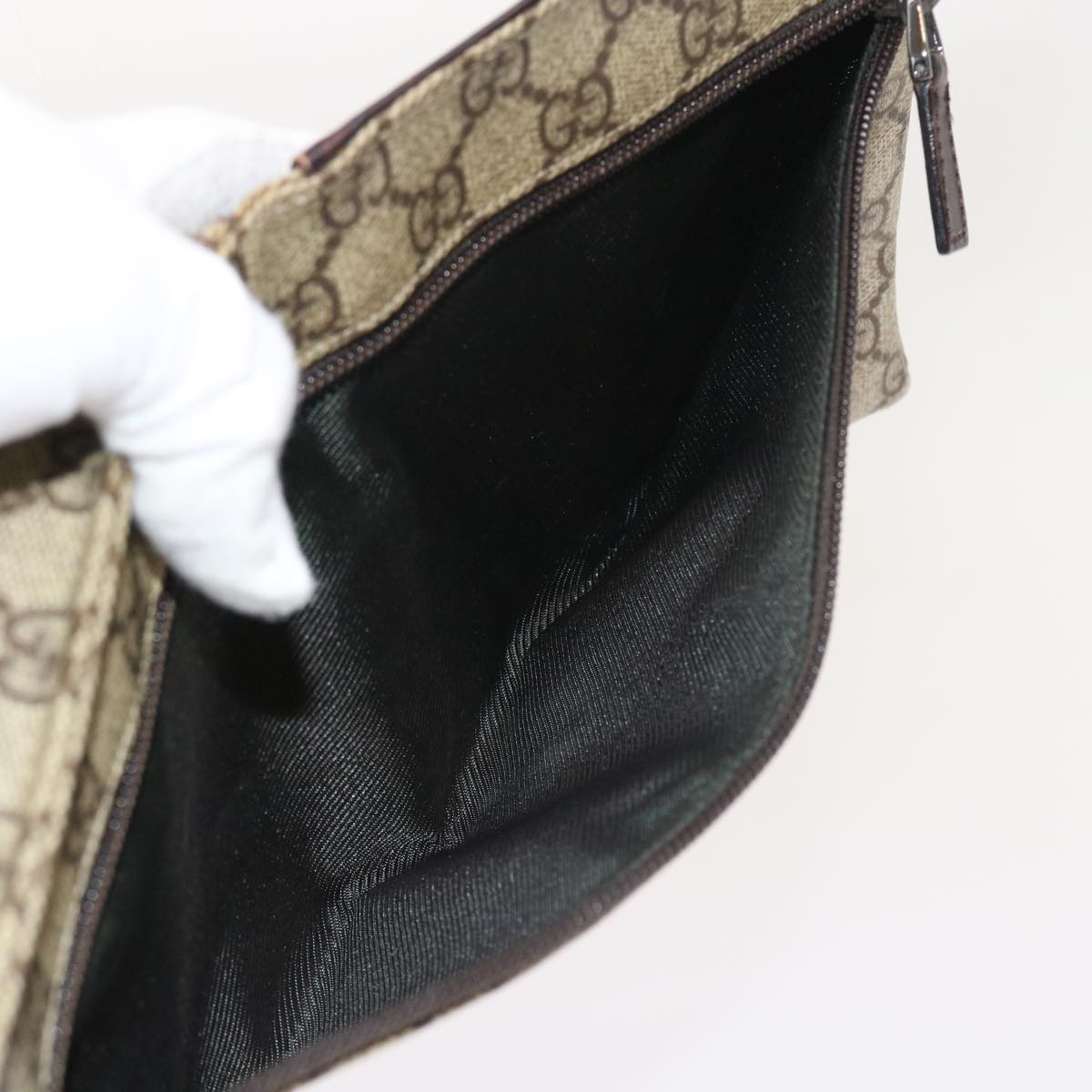 GUCCI GG Canvas Waist bag PVC Leather Beige 28566 54695