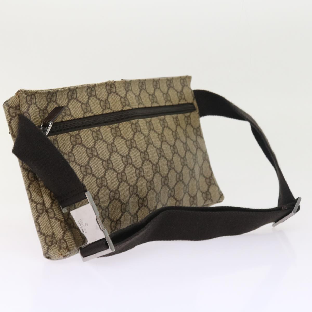 GUCCI GG Canvas Waist bag PVC Leather Beige 28566 54695