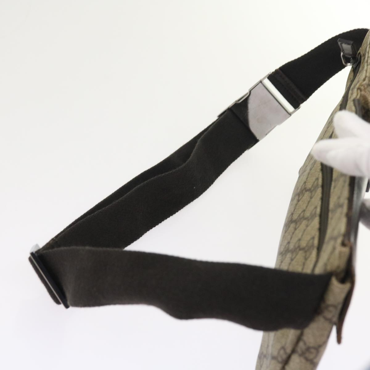 GUCCI GG Canvas Waist bag PVC Leather Beige 28566 54695