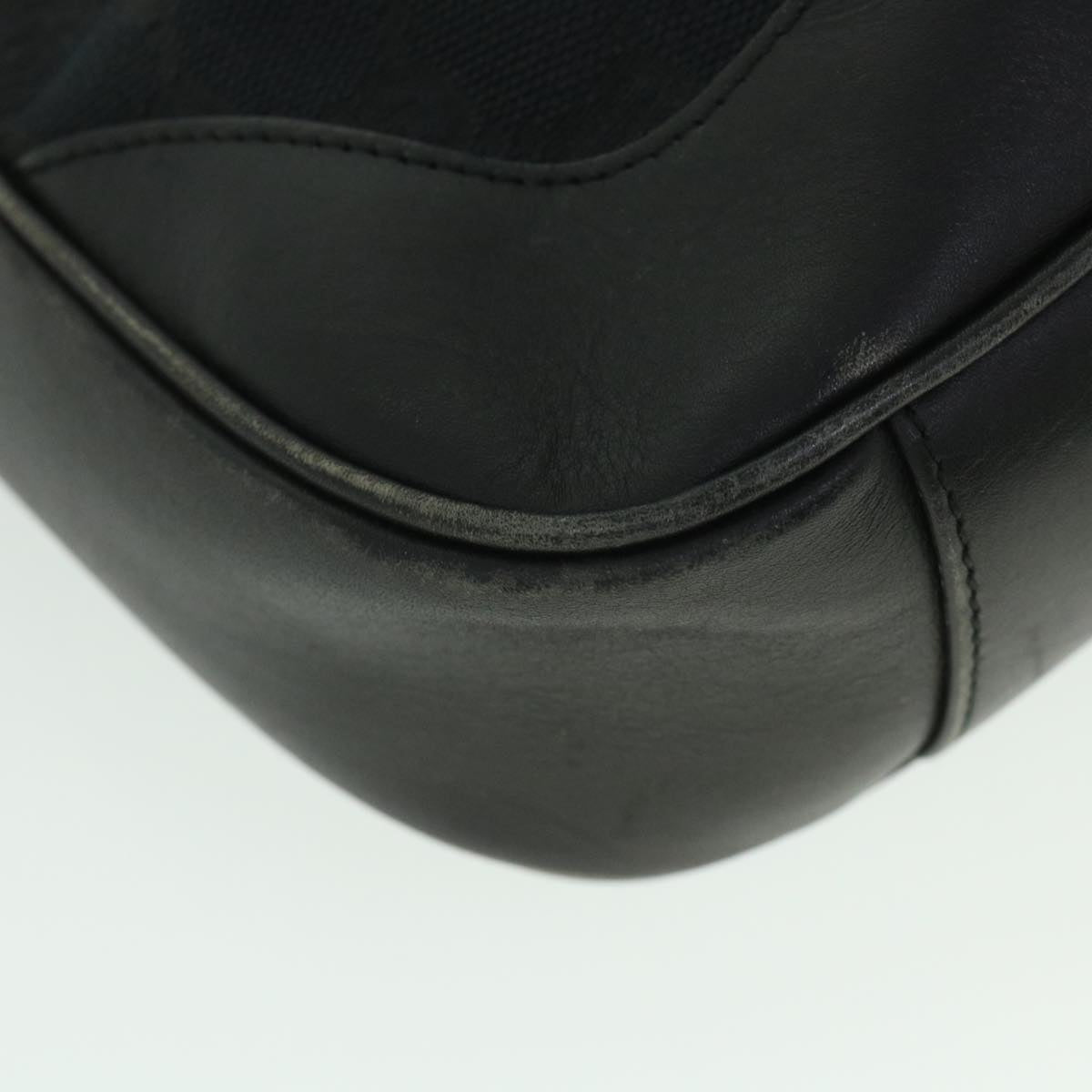 GUCCI GG Canvas Sherry Line Bamboo Hand Bag 2way Black White 001 4095 54699