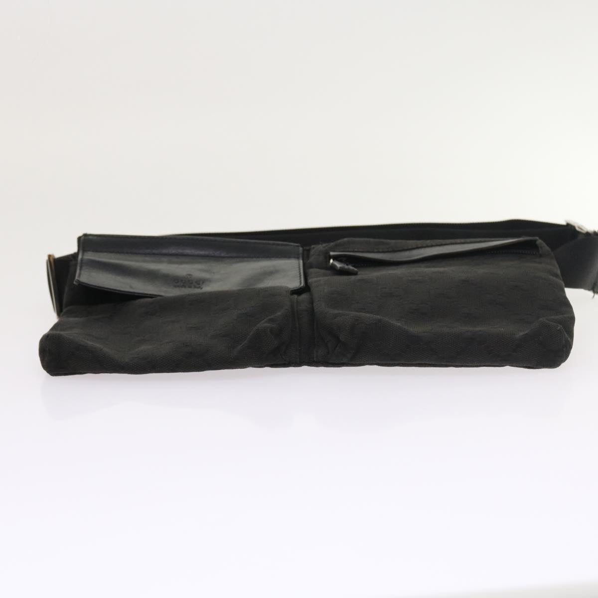 GUCCI GG Canvas Waist bag Leather Black 0181621 54701