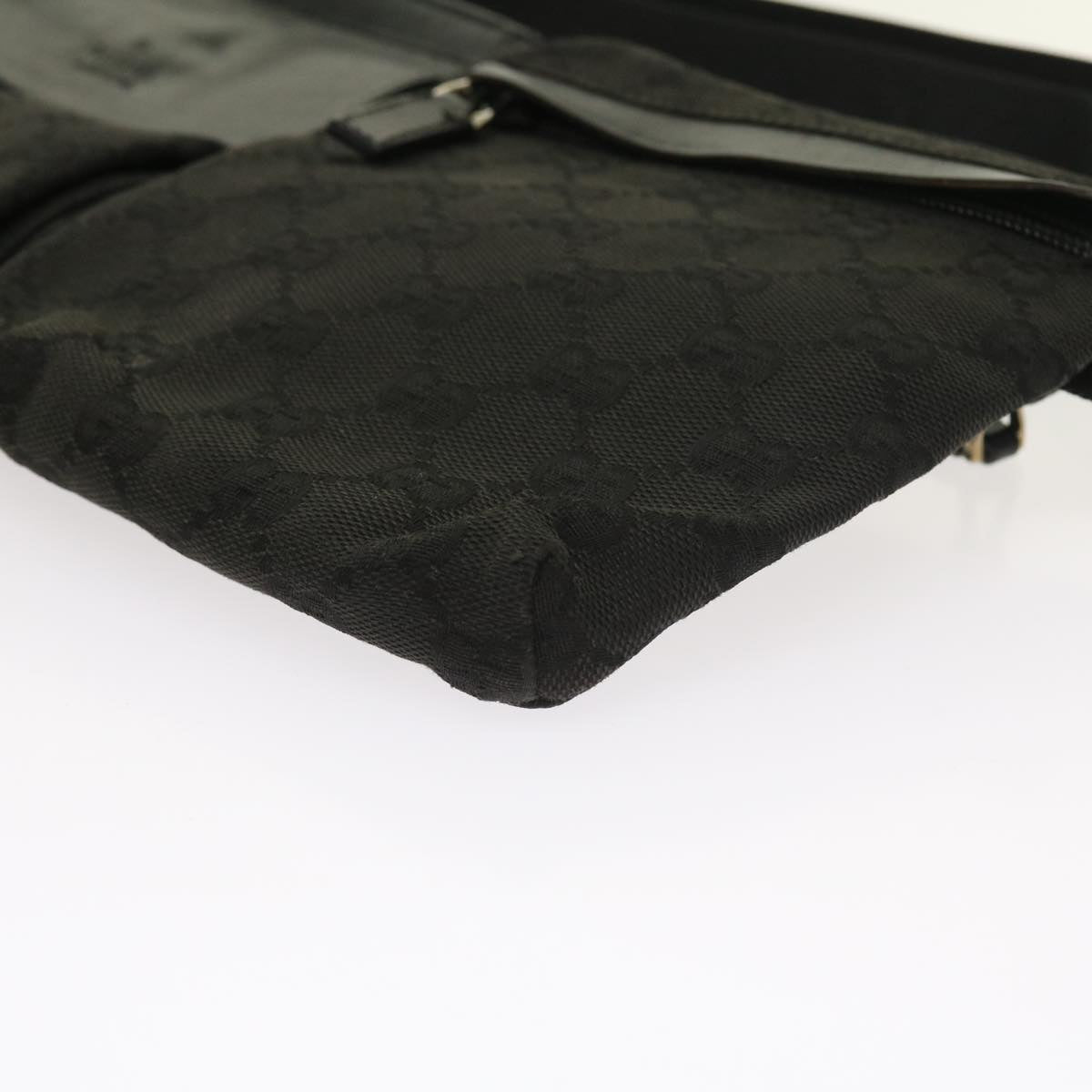 GUCCI GG Canvas Waist bag Leather Black 0181621 54701