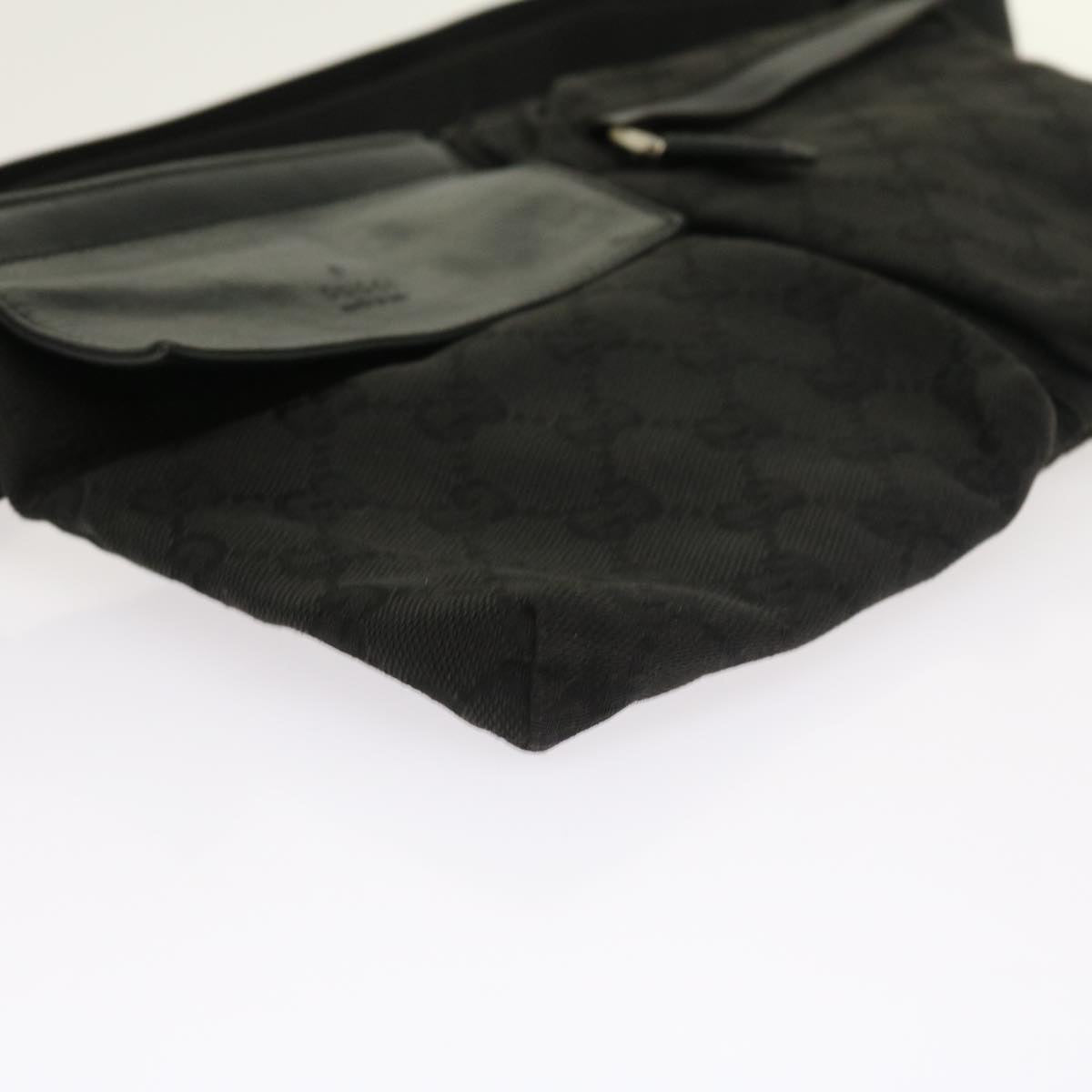 GUCCI GG Canvas Waist bag Leather Black 0181621 54701