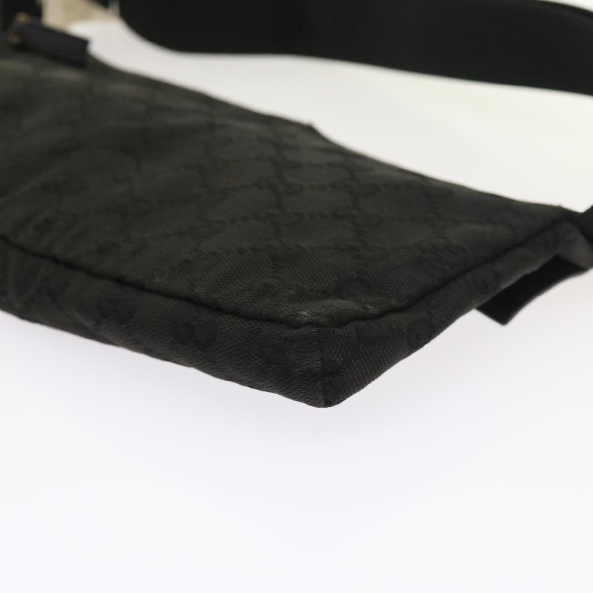 GUCCI GG Canvas Waist bag Leather Black 0181621 54701