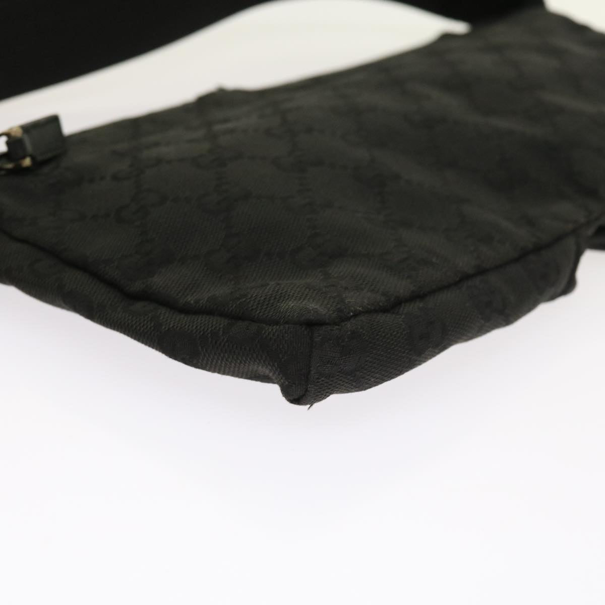 GUCCI GG Canvas Waist bag Leather Black 0181621 54701