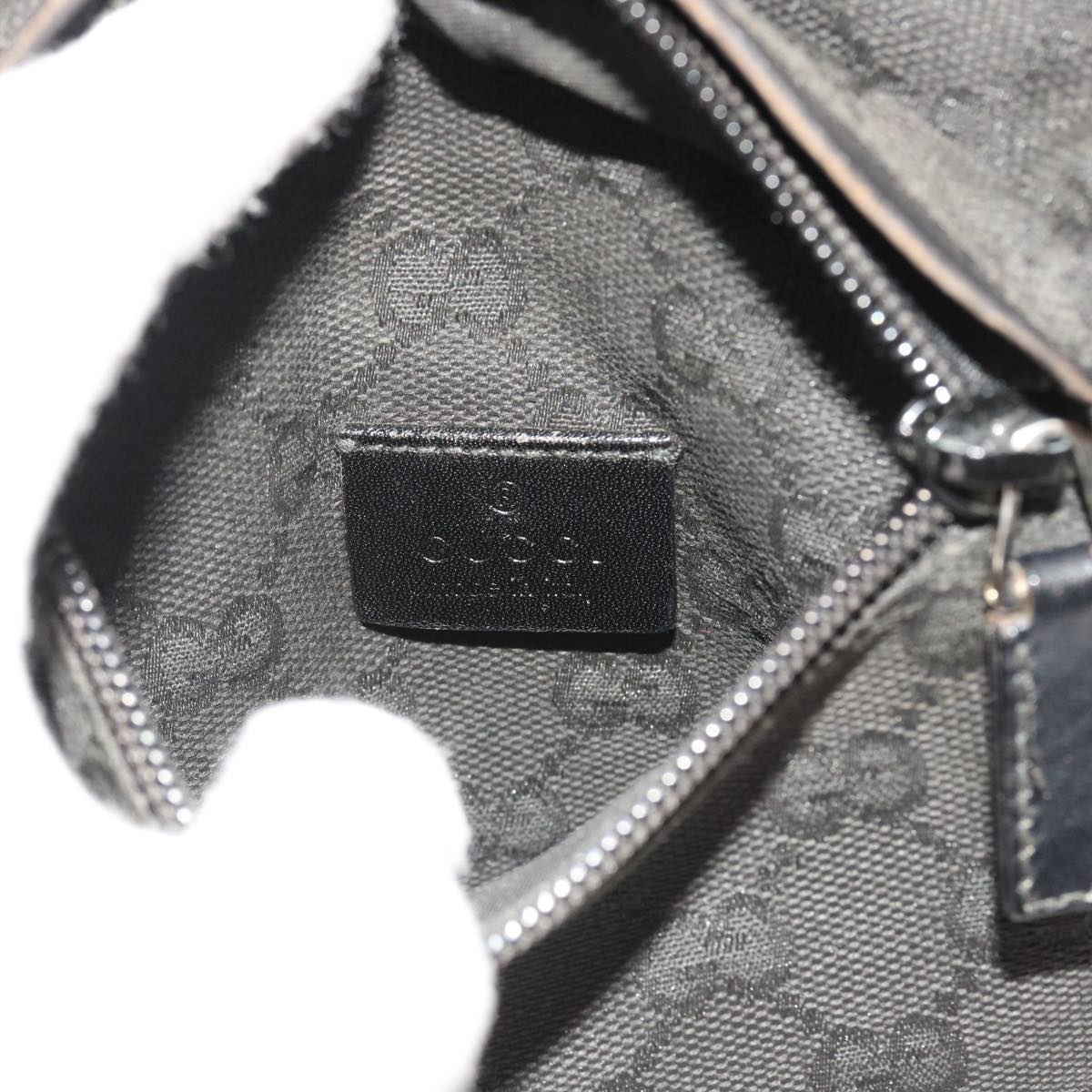 GUCCI GG Canvas Waist bag Leather Black 0181621 54701