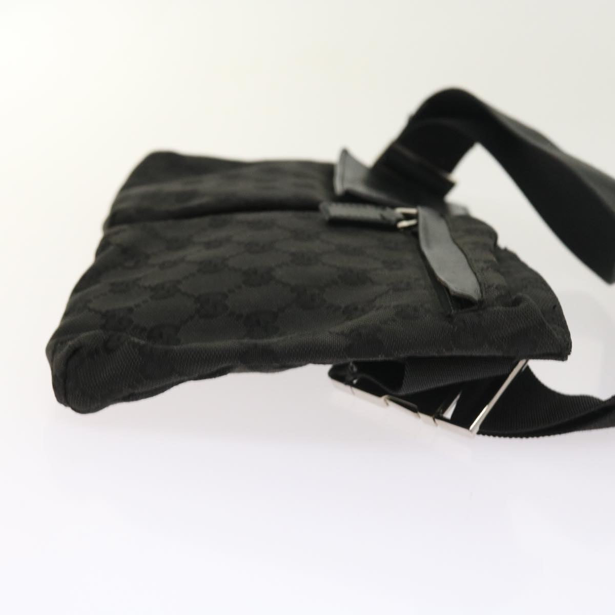 GUCCI GG Canvas Waist bag Leather Black 0181621 54701