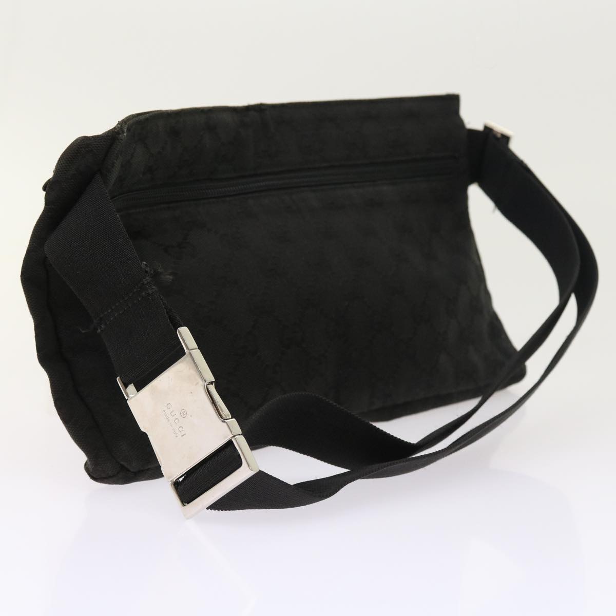 GUCCI GG Canvas Waist bag Leather Black 0181621 54701