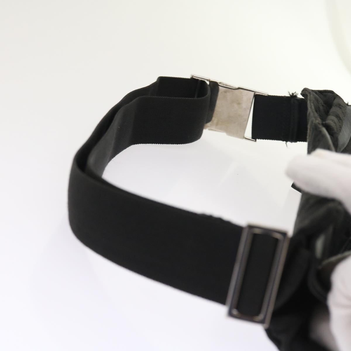 GUCCI GG Canvas Waist bag Leather Black 0181621 54701