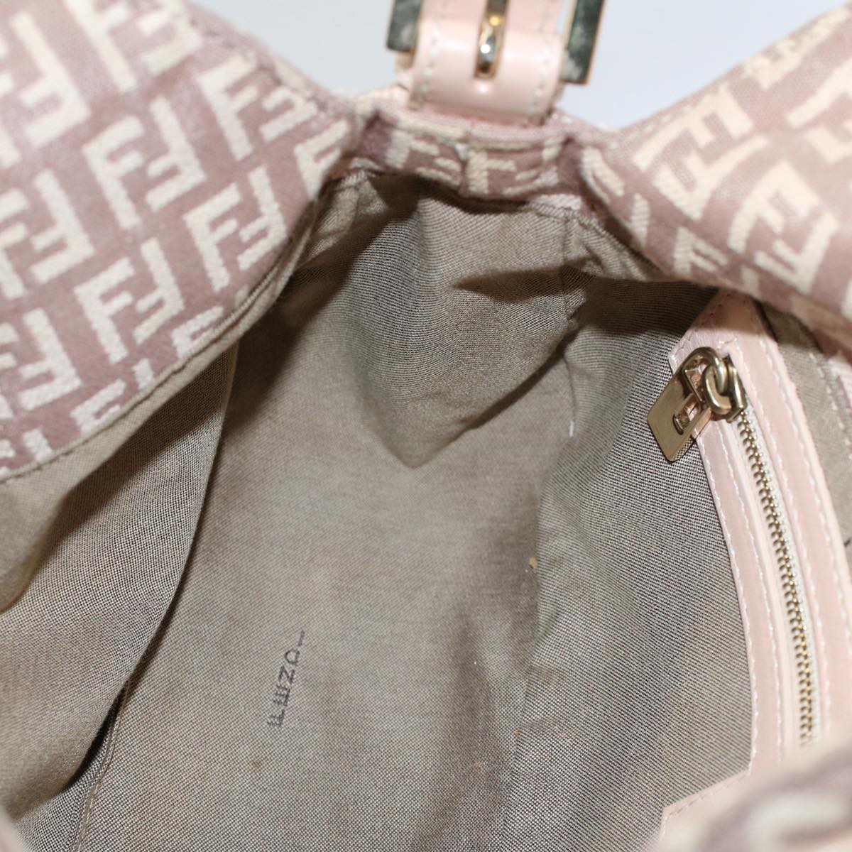FENDI Zucchino Canvas Mamma bucket Hand Bag Beige 54705