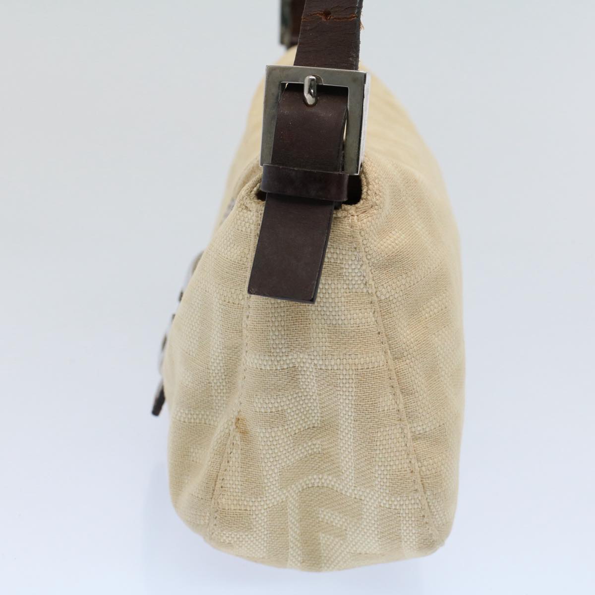 FENDI Zucca Canvas Mamma bucket Shoulder Bag Beige 54706
