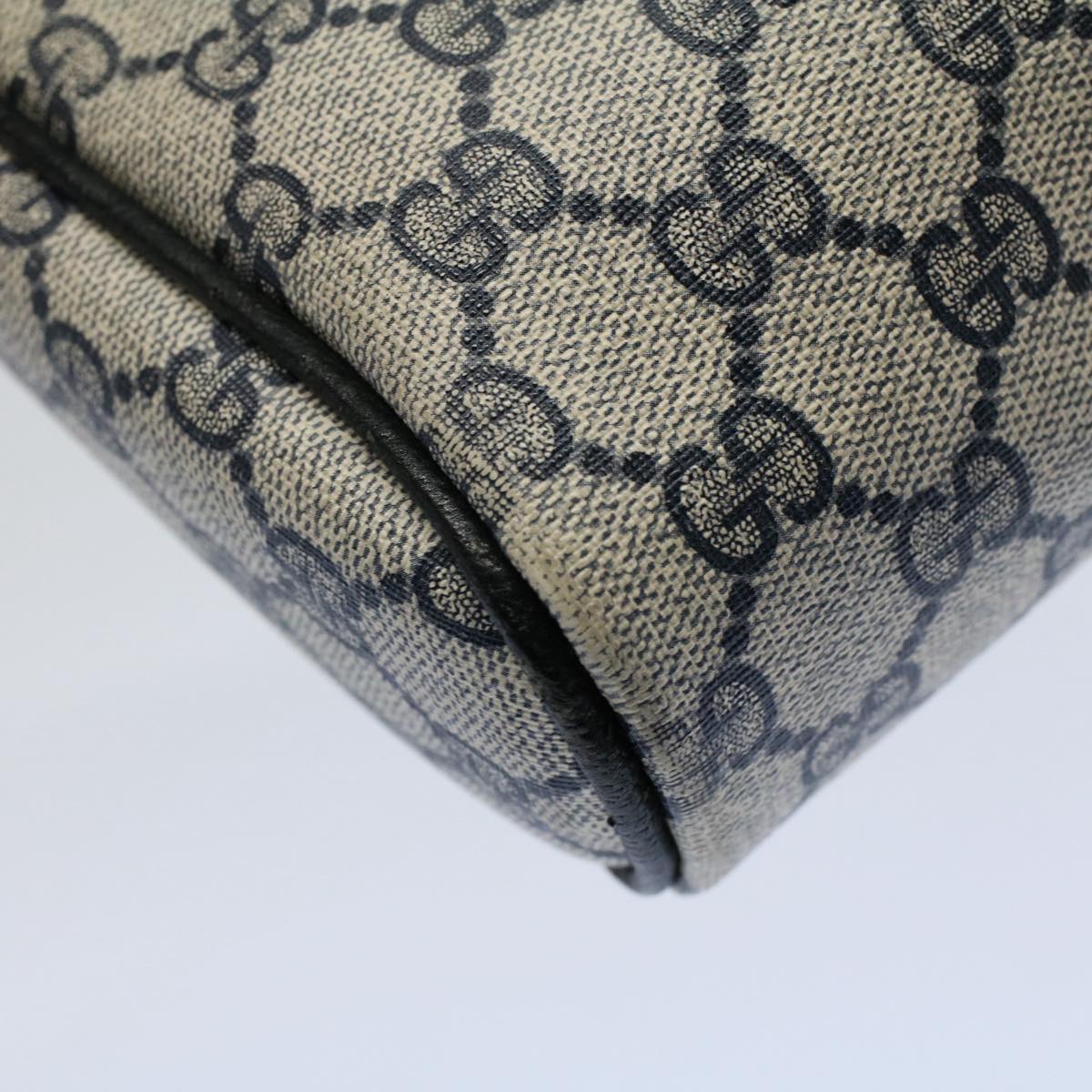 GUCCI GG Canvas Sherry Line Clutch Bag Gray Red Navy 010 378 54723