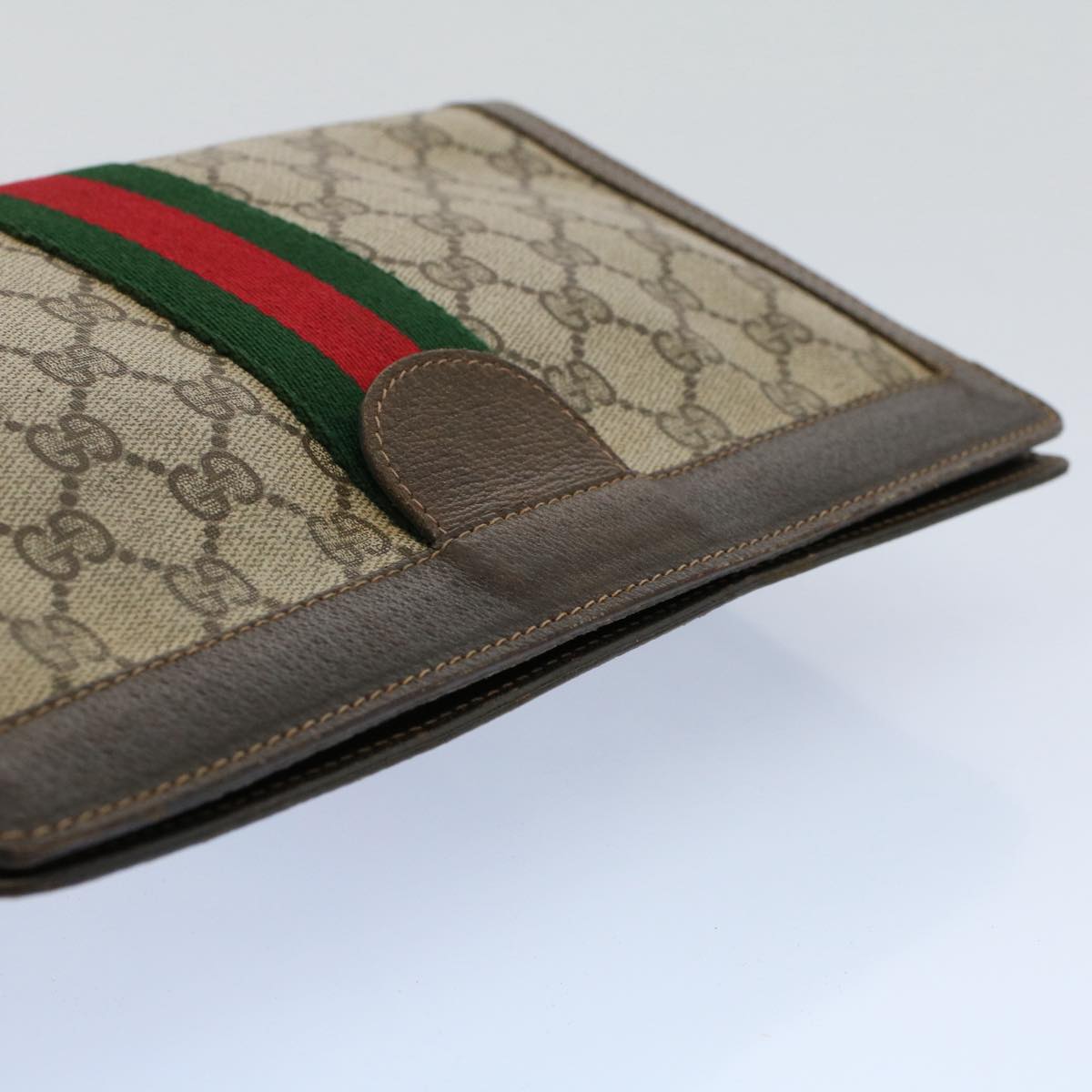 GUCCI GG Canvas Web Sherry Line Clutch Bag Beige Red 41 011 2125 28 54724