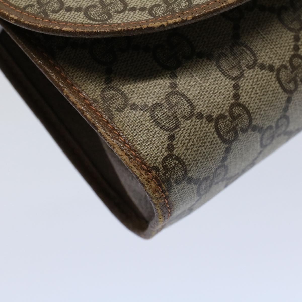 GUCCI GG Canvas Web Sherry Line Clutch Bag Beige Red Green 89 01 030 54732