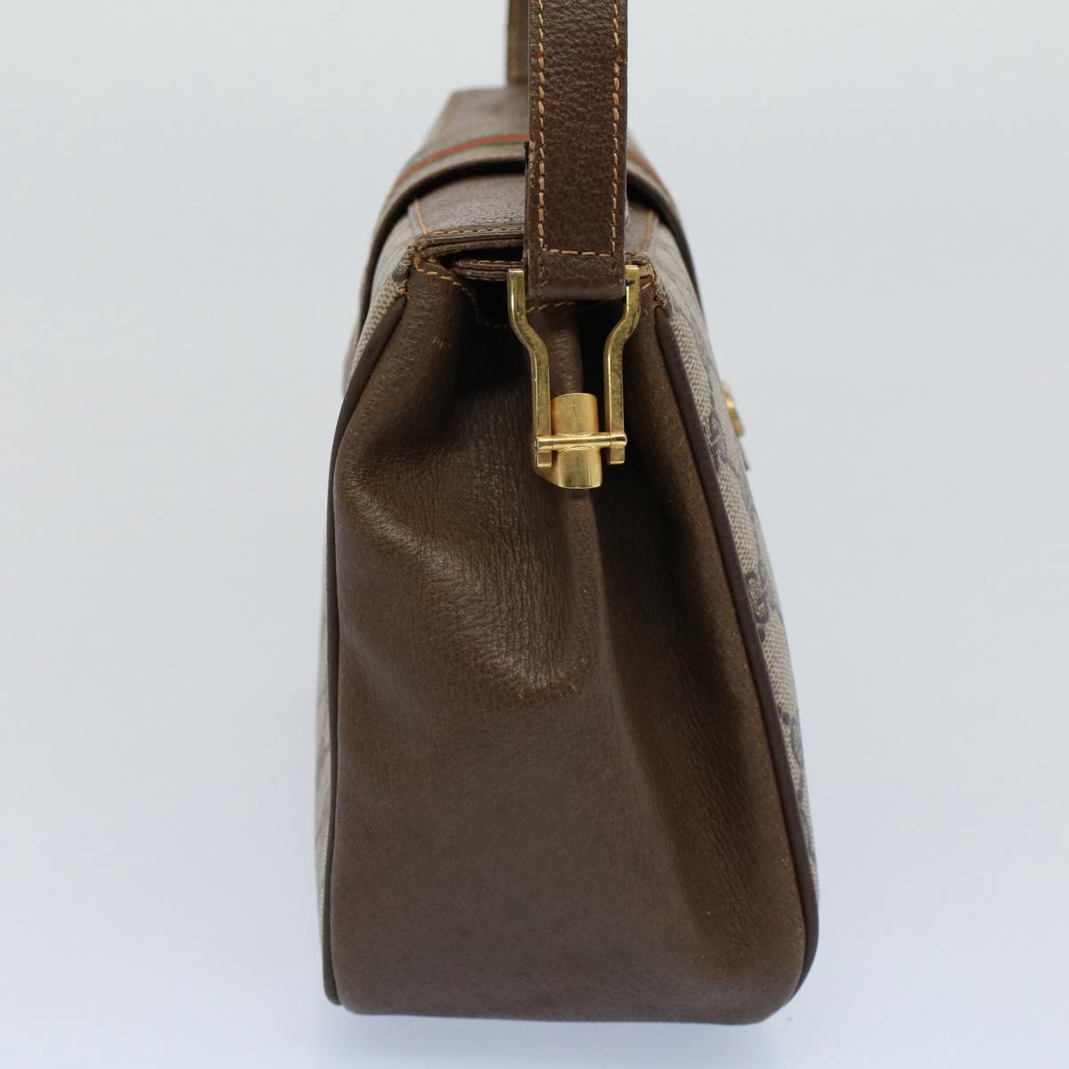 GUCCI GG Canvas Web Sherry Line Shoulder Bag Beige Red 116 02 076 54737