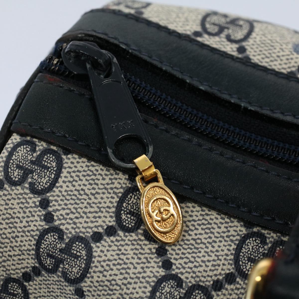 GUCCI GG Canvas Sherry Line Boston Bag Gray Red Navy 010 378 54741