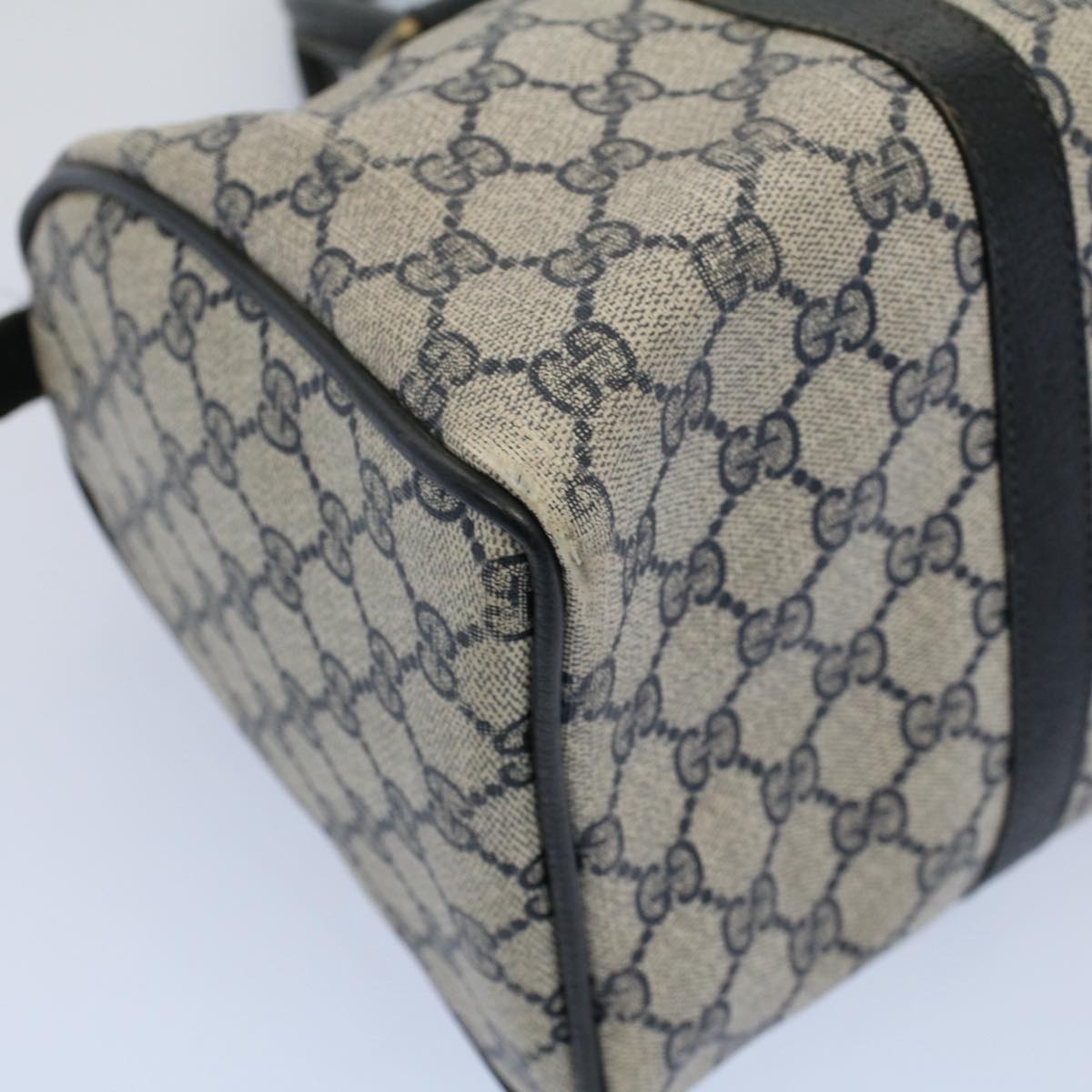 GUCCI GG Canvas Sherry Line Boston Bag Gray Red Navy 012 3842 58 54742
