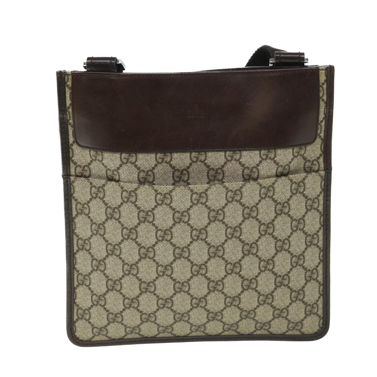 GUCCI GG Canvas Shoulder Bag PVC Leather Beige 27639 54754