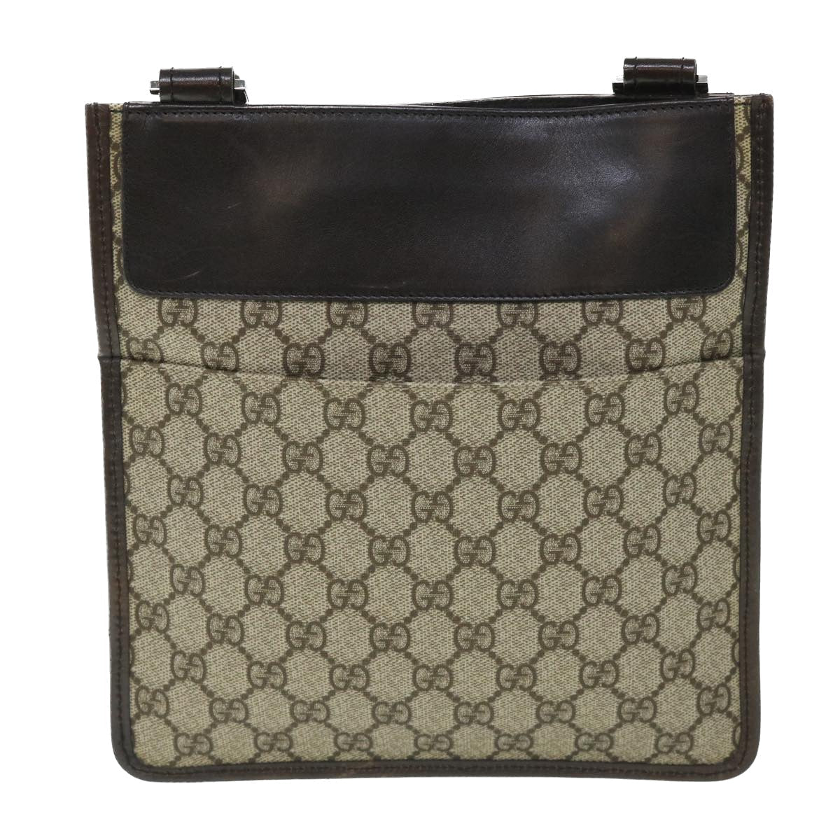 GUCCI GG Canvas Shoulder Bag PVC Leather Beige 27639 54754