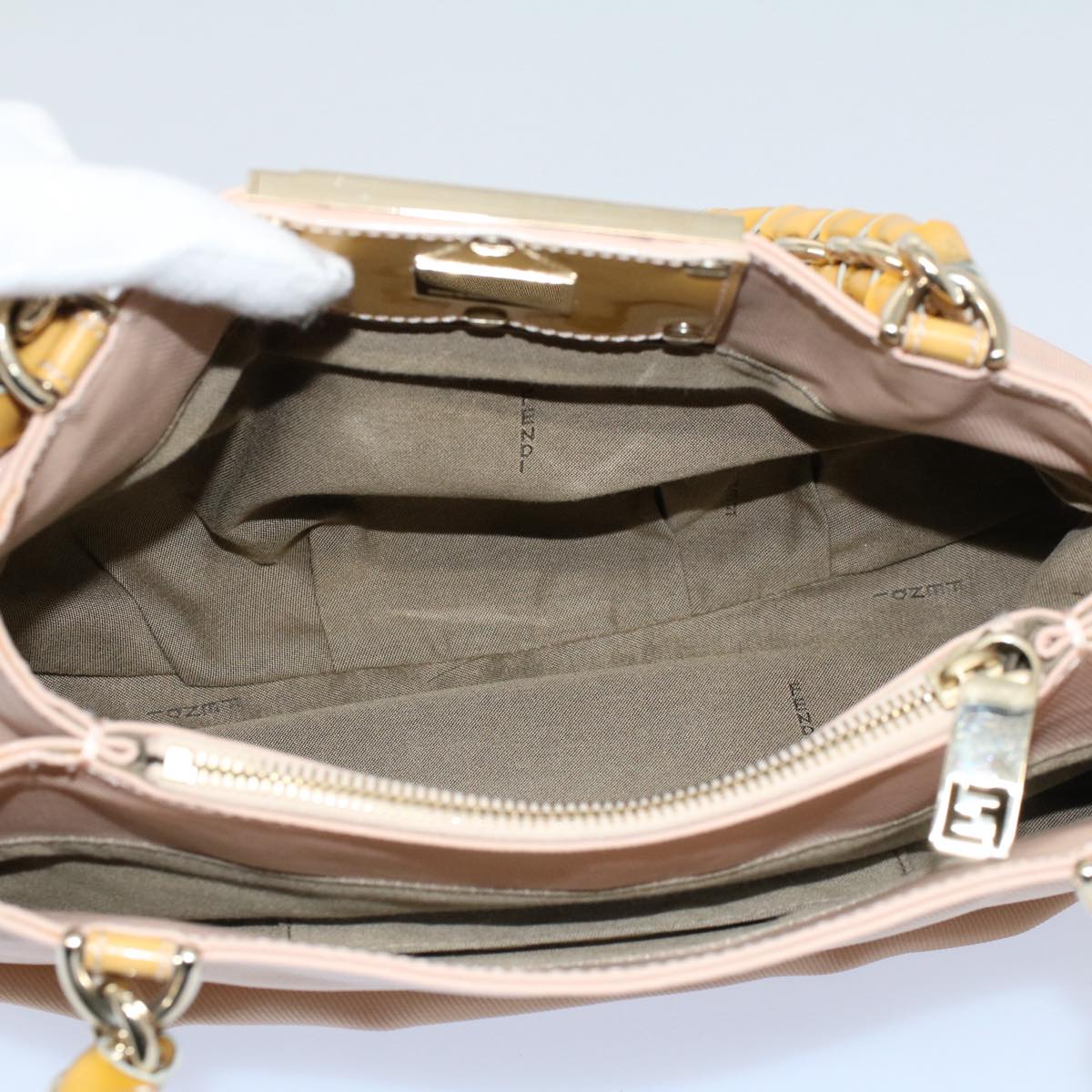 FENDI Chain Hand Bag Nylon Pink 54757